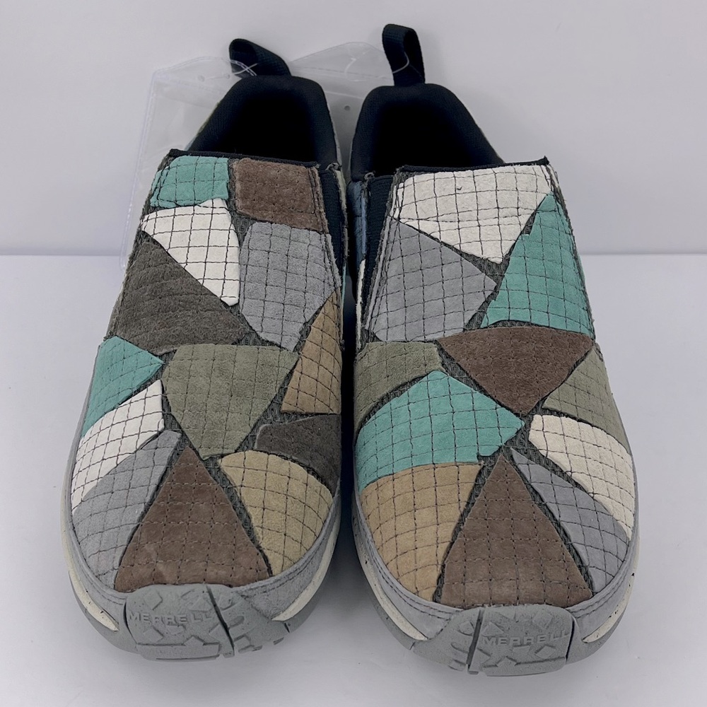 MERRELL JUNGLE MOC SCRAP LEATHER MULTI COLOR PATCHWORK CLOGS/SHOES SIZE 12 - Picture 3 of 17